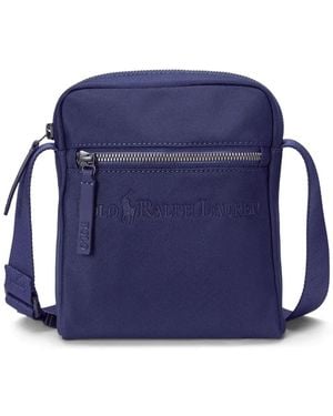 Polo Ralph Lauren Embossed-Logo Shoulder Bag - Blue
