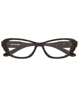 Balenciaga Tortoiseshell-Effect Cat-Eye Glasses - Black