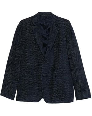 Giorgio Armani Zigzag-Patterned Blazer - Blue