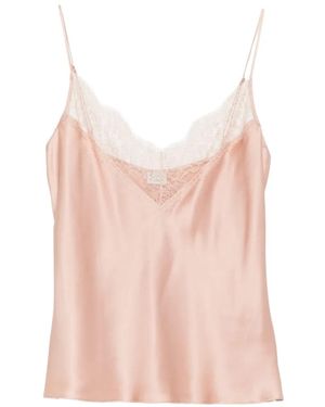 Carine Gilson Camisola Con Ribete De Encaje - Rosa