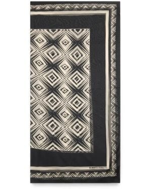 Alberta Ferretti Geometric-Print Silk Scarf - Black