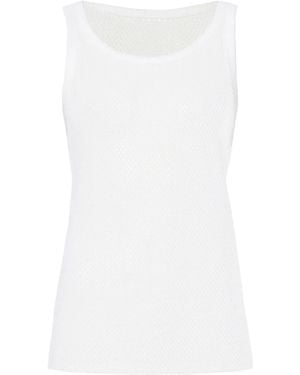 Proenza Schouler Kiki Perforated Cotton Tank Top - White