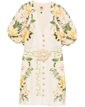 FARM Rio Garden Cascade mini dress - Weiß