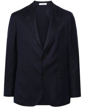 Boglioli Textured Finish Single-Breasted Blazer - Blue