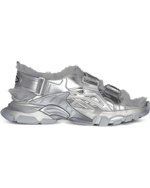 Balenciaga Track Flat Sandals - Grey