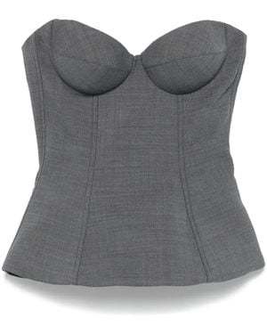 GIUSEPPE DI MORABITO Corset-Style Top - Gray