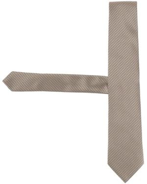 BOSS Silk-Blend Tie With Micro-Pattern Jacquard - White