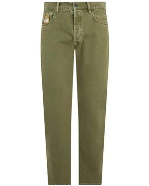Moschino Button-Up Straight-Leg Trousers - Green