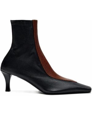 Proenza Schouler Trap Leather Ankle Boots - Black