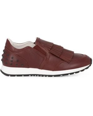 Tod's Fringed Gommino-Stud Sneakers - Brown