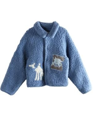 ERL Embroidered-patch jacket - Blau