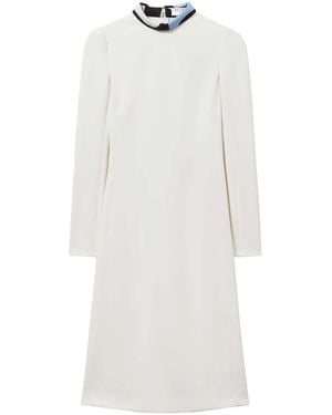 PUCCI Contrast-Collar Midi Dress - White