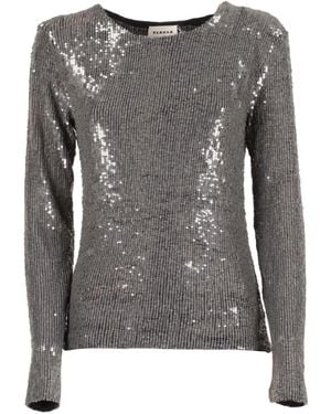 P.A.R.O.S.H. Sequin-Embellished Long-Sleeve T-Shirt - Gray