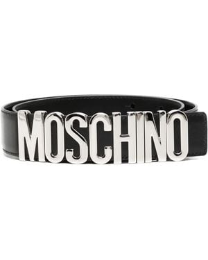 Moschino Gürtel mit Logo-Schild - Schwarz