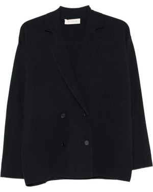Max Mara Loncia Double-Breasted Notched-Lapel Jacket - Black
