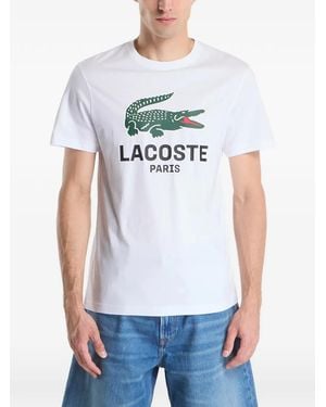 Lacoste Logo-Print Cotton T-Shirt - White