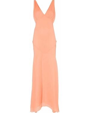 De La Vali Moss Chiffon Gown - Orange