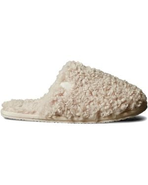 Calvin Klein Faux-Shearling Slippers - White