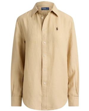 Polo Ralph Lauren Pony-Embroidered Linen Shirt - Natural