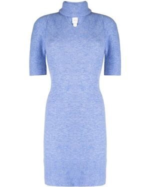 Patou Cut-Out Detailing Short-Sleeve Dress - Blue