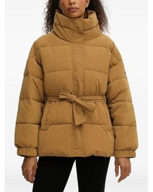 EA7 Belted Quilted Design Jacket - Natural