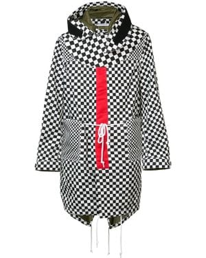 Givenchy Checkered Hooded Parka - Black