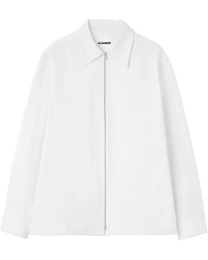 Jil Sander Zip-Up Cotton Shirt - White