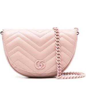 Gucci Mini Gg Marmont Crossbody Bag - Pink