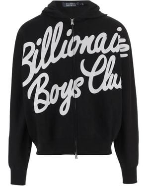 Billionaire Logo-Print Zip-Up Hoodie - Black