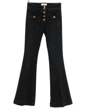 The Seafarer Button-Up Flared Jeans - Black