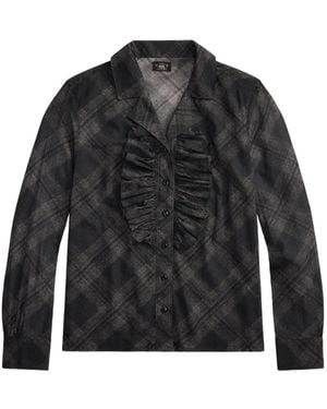 RRL Ruffled Plaid Shirt - Black