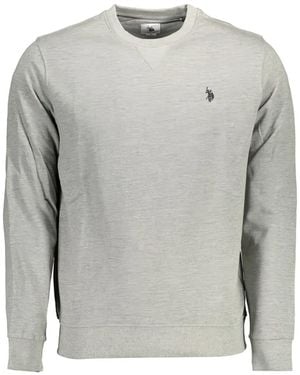 U.S. POLO ASSN. Logo-Embroidered Crew-Neck Sweatshirt - Gray