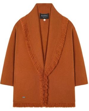Alanui Cappotto Con Frange - Marrone