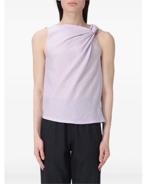 Tela Drapierte Bluse Mit Knotendetail - Weiß