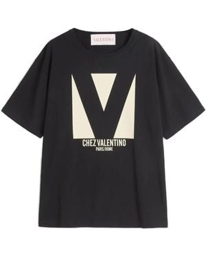 Valentino Garavani Chez -Print T-Shirt - Black