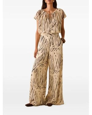 Pennyblack Vespa Zebra-Print Palazzo Pants - Natural