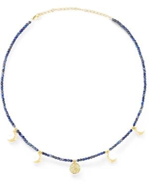 Eshvi Star Moon Charm Necklace - White