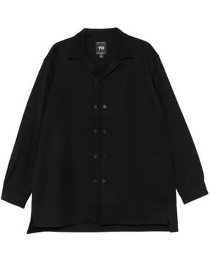 Y-3 Camisa Con Cuello De Muesca Y Doble Botonadura - Negro
