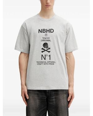 Neighborhood Skull-Print T-Shirt - Grey
