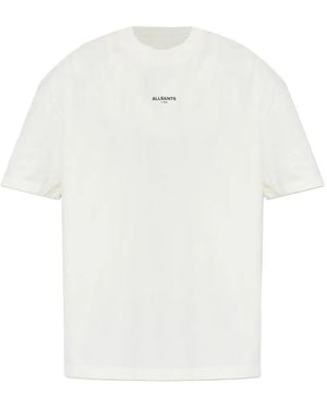 AllSaints Mikro T-Shirt Met Logoprint - Wit