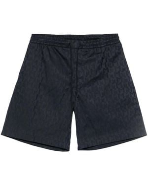 Moncler Monogram-Jacquard Shorts - Blue