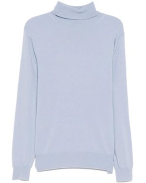 N.Peal Cashmere Trafalgar Roll Neck Sweater - Blue