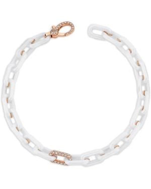 SHAY 18K Rose Mini Cable-Link Diamond Bracelet - White