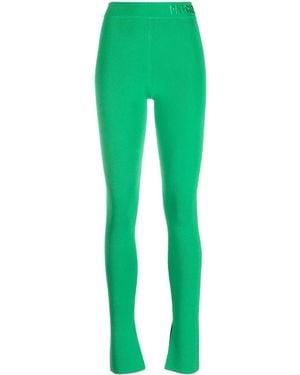 Patrizia Pepe Logo-Waistband Mid-Rise Trousers - Green