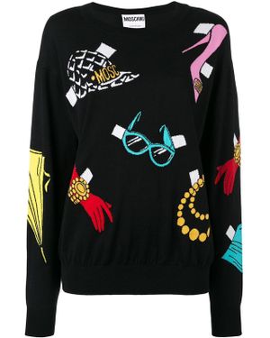 Moschino Paper Doll Jumper - Black