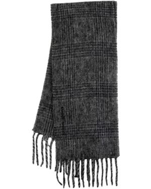 Samsøe & Samsøe Alex Checked Fringed Scarf - Black