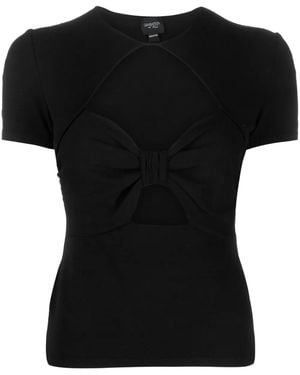 Giambattista Valli Cut-Out Short-Sleeve Top - Black