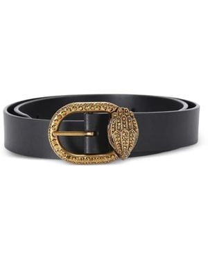 Kurt Geiger Mayfair 30 Crystal-Embellished Leather Belt - Black