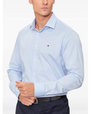 Tommy Hilfiger Logo-Detail Buttoned Shirt - Blue