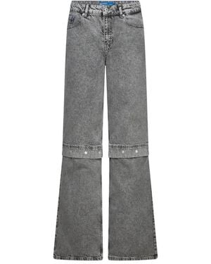 KARL LAGERFELD Acid-Wash Transformable Jeans - Gray